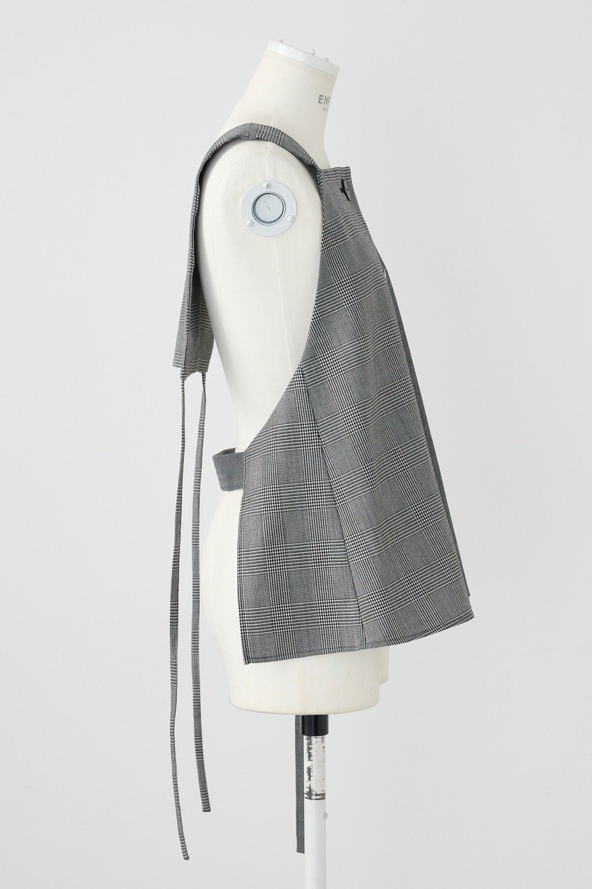 【エンフォルド/ENFOLD】のモノトーンチェック 2Wayホルターベスト 人気、トレンドファッション・服の通販 founy(ファニー) 　ファッション　Fashion　レディースファッション　Fashion for Women　アウター　Coat / Outerwear Collection　レディースジャケット・軽アウター　Jackets　インナー　Innerwear　ジャケット　Jacket, Outerwear　チェック　Check, Plaid, Tartan　フィット　Fit, Slim Fit　ベスト　Vest, Waistcoat　モノトーン　Monotone, Black and White　other-4|ID: prp329100004255613 ipo3291000000032933957