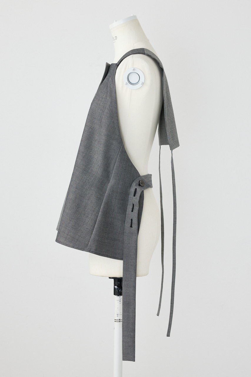 【エンフォルド/ENFOLD】のモノトーンチェック 2Wayホルターベスト 人気、トレンドファッション・服の通販 founy(ファニー) 　ファッション　Fashion　レディースファッション　Fashion for Women　アウター　Coat / Outerwear Collection　レディースジャケット・軽アウター　Jackets　インナー　Innerwear　ジャケット　Jacket, Outerwear　チェック　Check, Plaid, Tartan　フィット　Fit, Slim Fit　ベスト　Vest, Waistcoat　モノトーン　Monotone, Black and White　other-2|ID: prp329100004255613 ipo3291000000035720711