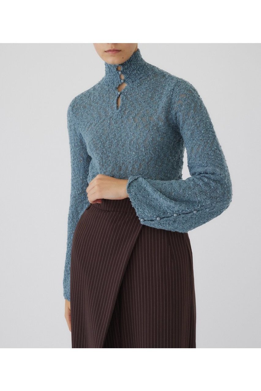 【リムアーク/RIM.ARK】の【12/4 10:00販売開始】Loop yarn 2way tops/トップス インテリア・キッズ・メンズ・レディースファッション・服の通販 founy(ファニー) 　ファッション　Fashion　レディースファッション　WOMEN　トップス・カットソー　Tops/Tshirt　ニット　Knit Tops　プルオーバー　Pullover　ハイネック　High Neck　バランス　Balance　NEW・新作・新着・新入荷　New Arrivals　ライトブルー|ID: prp329100004255626 ipo3291000000029555931