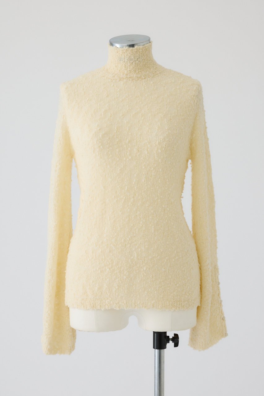 【リムアーク/RIM.ARK】のLoop yarn 2way tops/トップス インテリア・キッズ・メンズ・レディースファッション・服の通販 founy(ファニー) 　ファッション　Fashion　レディースファッション　Fashion for Women　トップス・カットソー　Cut & Sew Tops　ニット　Knit Tops & Sweaters　カジュアルプルオーバー・ニットトップス　Pullovers & Knit Tops / Casual Pullovers　ハイネック　High Neck, Mock Neck　バランス　Balance, Style Balance　アイボリー|ID: prp329100004255626 ipo3291000000032906406