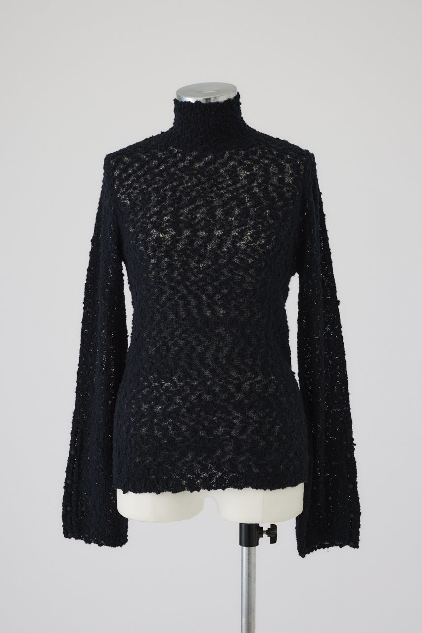 【リムアーク/RIM.ARK】のLoop yarn 2way tops/トップス インテリア・キッズ・メンズ・レディースファッション・服の通販 founy(ファニー) 　ファッション　Fashion　レディースファッション　Fashion for Women　トップス・カットソー　Cut & Sew Tops　ニット　Knit Tops & Sweaters　カジュアルプルオーバー・ニットトップス　Pullovers & Knit Tops / Casual Pullovers　ハイネック　High Neck, Mock Neck　バランス　Balance, Style Balance　ブラック|ID: prp329100004255626 ipo3291000000032906409
