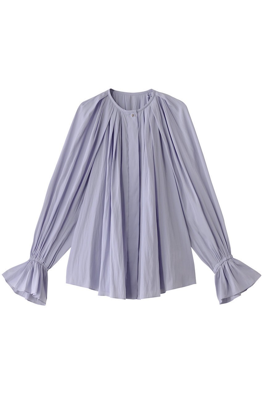 【デザイン ワークス/DESIGN WORKS】のメモリードビーブラウス インテリア・キッズ・メンズ・レディースファッション・服の通販 founy(ファニー) 　ファッション　Fashion　レディースファッション　Fashion for Women　トップス・カットソー　Cut & Sew Tops　シャツ・ブラウス・オフィスカジュアル　Elegant Blouses & Button-Ups　ギャザー　Gathered, Ruffled　スリーブ　Sleeve, Long Sleeve / Short Sleeve　フェミニン　Feminine, Girly　ロング　Long, Long-Length　サックス|ID: prp329100004255635 ipo3291000000034955952