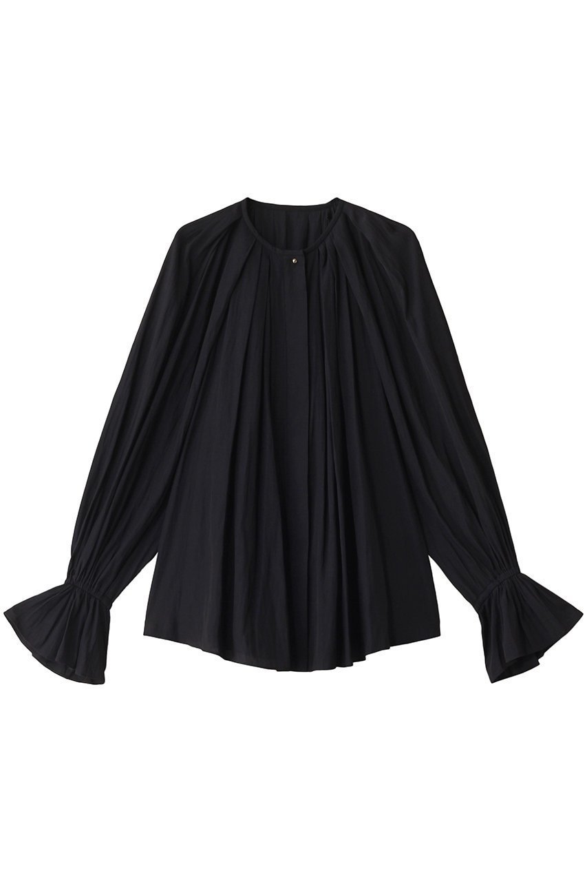 【デザイン ワークス/DESIGN WORKS】のメモリードビーブラウス インテリア・キッズ・メンズ・レディースファッション・服の通販 founy(ファニー) 　ファッション　Fashion　レディースファッション　Fashion for Women　トップス・カットソー　Cut & Sew Tops　シャツ・ブラウス・オフィスカジュアル　Elegant Blouses & Button-Ups　ギャザー　Gathered, Ruffled　スリーブ　Sleeve, Long Sleeve / Short Sleeve　フェミニン　Feminine, Girly　ロング　Long, Long-Length　ブラック|ID: prp329100004255635 ipo3291000000034955953