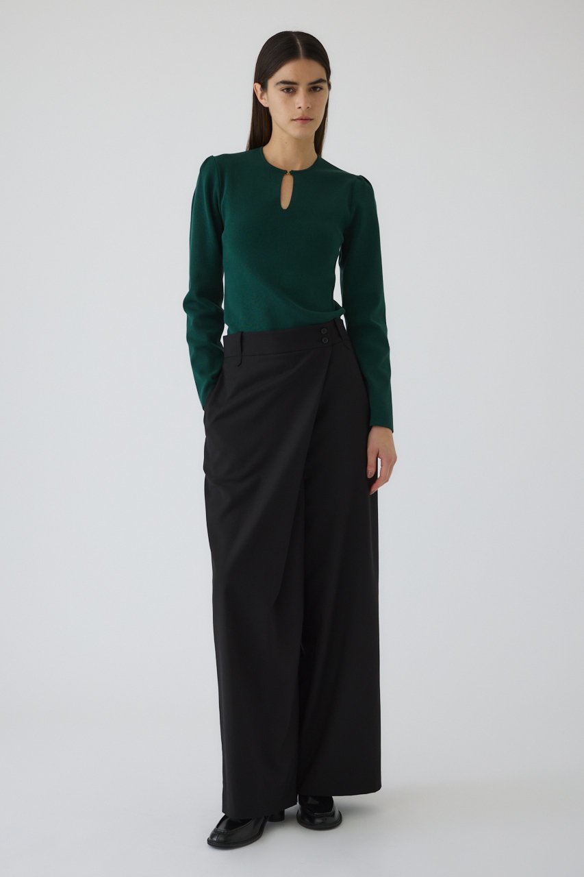 【リムアーク/RIM.ARK】のWrap wide PT/パンツ 人気、トレンドファッション・服の通販 founy(ファニー) 　ファッション　Fashion　レディースファッション　WOMEN　パンツ　Pants　ストライプ　Stripe　モダン　Modern　ラップ　Wrap　ワイド　Wide　無地　Plain Color　 other-1|ID: prp329100004255639 ipo3291000000032377113