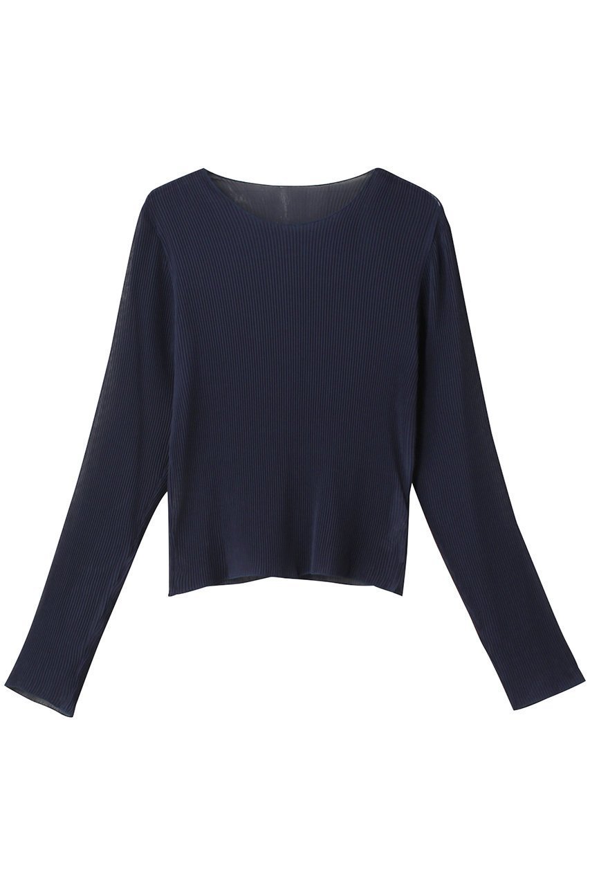 【ミズイロ インド/mizuiro ind】のpleats crew neck P/O プルオーバー インテリア・キッズ・メンズ・レディースファッション・服の通販 founy(ファニー) 　ファッション　Fashion　レディースファッション　Fashion for Women　トップス・カットソー　Cut & Sew Tops　シャツ・ブラウス・オフィスカジュアル　Elegant Blouses & Button-Ups　カジュアルプルオーバー・ニットトップス　Pullovers & Knit Tops / Casual Pullovers　インナー　Innerwear　シンプル　Simple, Minimal　スリーブ　Sleeve, Long Sleeve / Short Sleeve　フィット　Fit, Slim Fit　プリーツ　Pleats, Pleated　ボトム　Bottoms, Lower Wear　ロング　Long, Long-Length　エレガント 上品　Elegant　navy|ID: prp329100004255660 ipo3291000000032887559