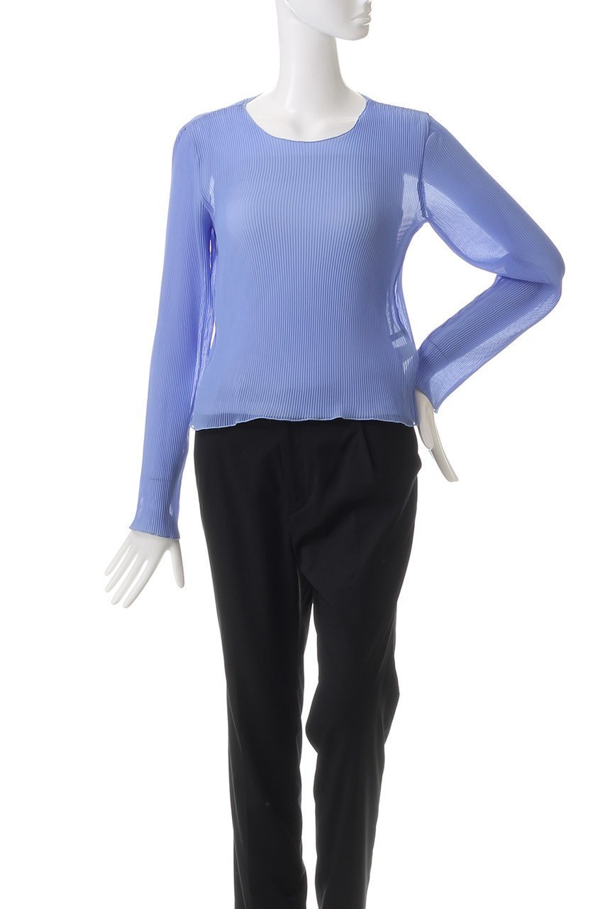 【ミズイロ インド/mizuiro ind】のpleats crew neck P/O プルオーバー 人気、トレンドファッション・服の通販 founy(ファニー) 　ファッション　Fashion　レディースファッション　Fashion for Women　トップス・カットソー　Cut & Sew Tops　シャツ・ブラウス・オフィスカジュアル　Elegant Blouses & Button-Ups　カジュアルプルオーバー・ニットトップス　Pullovers & Knit Tops / Casual Pullovers　インナー　Innerwear　シンプル　Simple, Minimal　スリーブ　Sleeve, Long Sleeve / Short Sleeve　フィット　Fit, Slim Fit　プリーツ　Pleats, Pleated　ボトム　Bottoms, Lower Wear　ロング　Long, Long-Length　エレガント 上品　Elegant　other-2|ID: prp329100004255660 ipo3291000000032887569