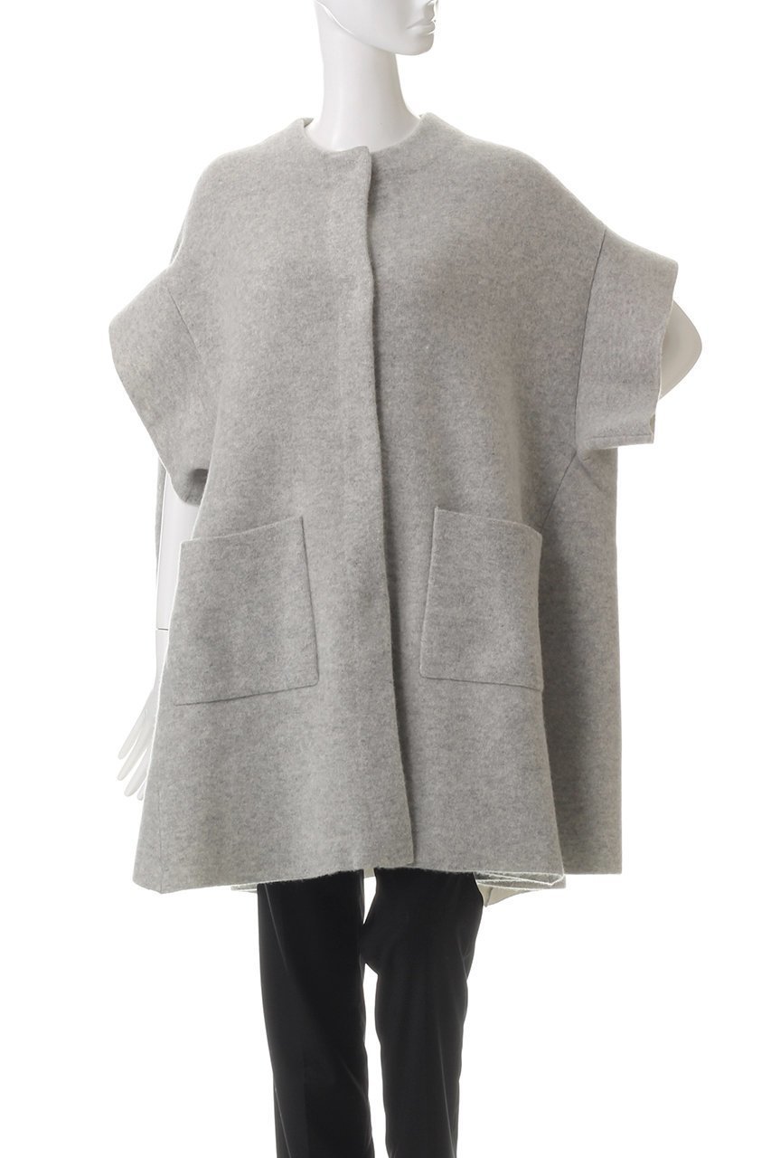 【プレインピープル/PLAIN PEOPLE】のラム接結配色ニットマント 人気、トレンドファッション・服の通販 founy(ファニー) 　ファッション　Fashion　レディースファッション　WOMEN　アウター　Coat Outerwear　ジャケット　Jackets　ジャケット　Jacket　スリーブ　Sleeve　ハーフ　Half　ポケット　Pocket　other-2|ID: prp329100004255680 ipo3291000000031376509