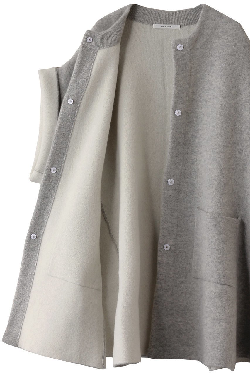 【プレインピープル/PLAIN PEOPLE】のラム接結配色ニットマント 人気、トレンドファッション・服の通販 founy(ファニー) 　ファッション　Fashion　レディースファッション　WOMEN　アウター　Coat Outerwear　ジャケット　Jackets　ジャケット　Jacket　スリーブ　Sleeve　ハーフ　Half　ポケット　Pocket　other-6|ID: prp329100004255680 ipo3291000000031376518