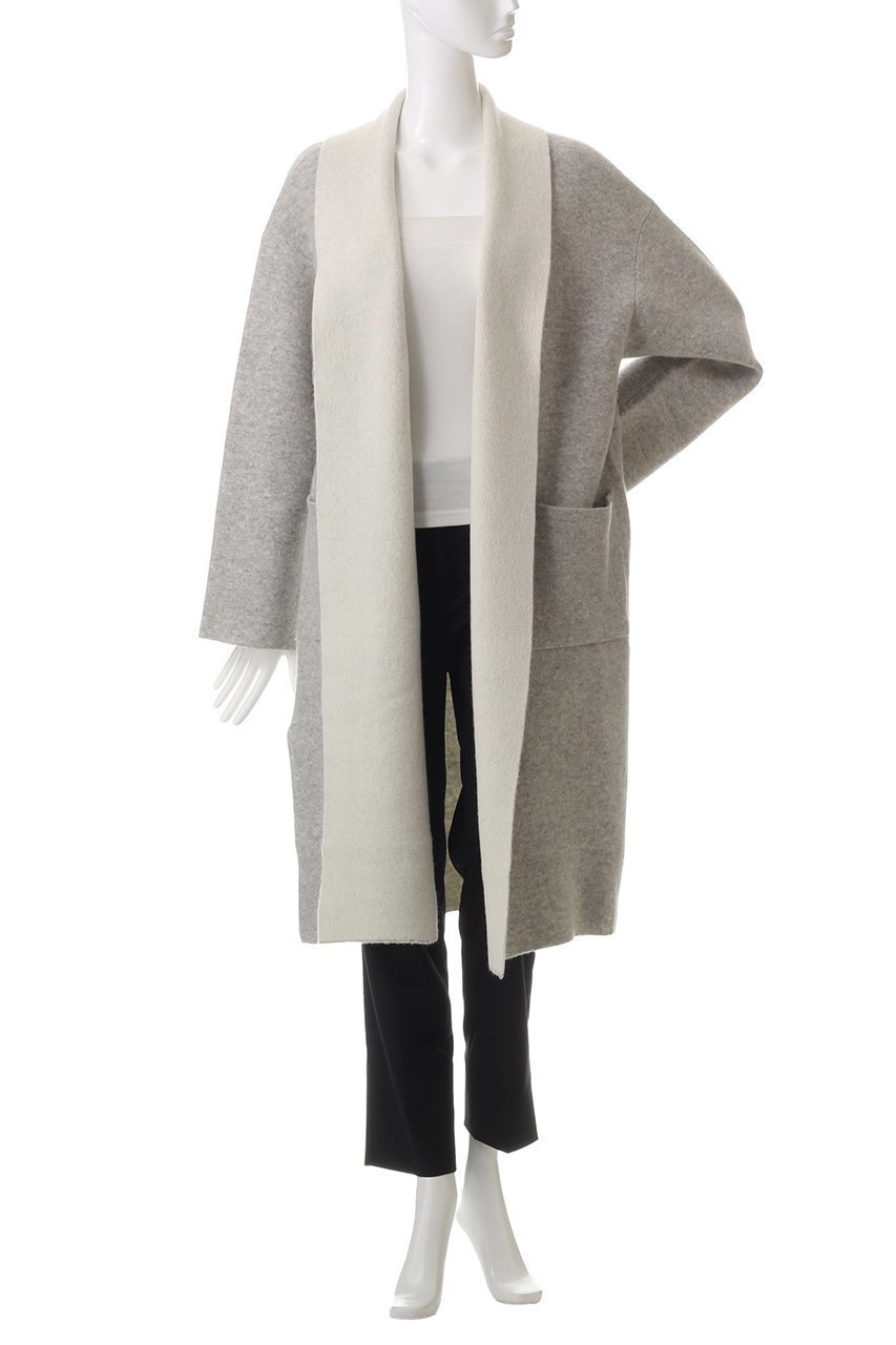 【プレインピープル/PLAIN PEOPLE】のラム接結配色ニットコート 人気、トレンドファッション・服の通販 founy(ファニー) 　ファッション　Fashion　レディースファッション　Fashion for Women　アウター　Coat / Outerwear Collection　コート・ロングコート・ピーコート　Long Coats, Peacoats & More　エレガント 上品　Elegant　ショール　Shawl, Wrap　シンプル　Simple, Minimal　スタイリッシュ　Stylish, Fashionable　ミドル　Middle Length, Mid Height　other-2|ID: prp329100004255681 ipo3291000000035580362