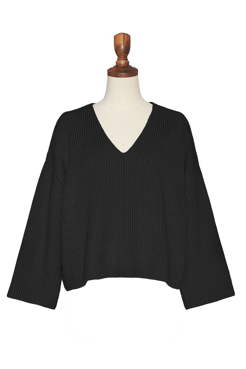 【デイジーリン/DAISY LIN】のAngel Hair Sweater “Lady V” インテリア・キッズ・メンズ・レディースファッション・服の通販 founy(ファニー) 　ファッション　Fashion　レディースファッション　Fashion for Women　トップス・カットソー　Cut & Sew Tops　ニット　Knit Tops & Sweaters　レディースパーカー・カジュアルフーディー　Casual Hoodies & Sweatshirts　カジュアルプルオーバー・ニットトップス　Pullovers & Knit Tops / Casual Pullovers　スウェット・クルーネックトップス　Sweatshirts & Crewnecks / Relaxed Fit Sweat Tops　アンティーク　Antique-Inspired　ウォッシャブル　Machine Washable　洗える　Machine Washable　ショルダー　Shoulder, Shoulder Strap　シンプル　Simple, Minimal　セーター　Sweater, Knitwear　ドロップ　Drop Shoulder, Dropped Style　人気　Popular, Best Seller　バランス　Balance, Style Balance　パウダー　Powder, Soft Tone　ボトム　Bottoms, Lower Wear　冬　Winter / This Winter　エレガント 上品　Elegant　ブラック|ID: prp329100004257420 ipo3291000000032964230