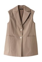 【エムフィル/M Fil】のダブルクロス ストレッチ スリーブレス ジャケット 薄ベージュ|ID: prp329100004257452 ipo3291000000032938668
