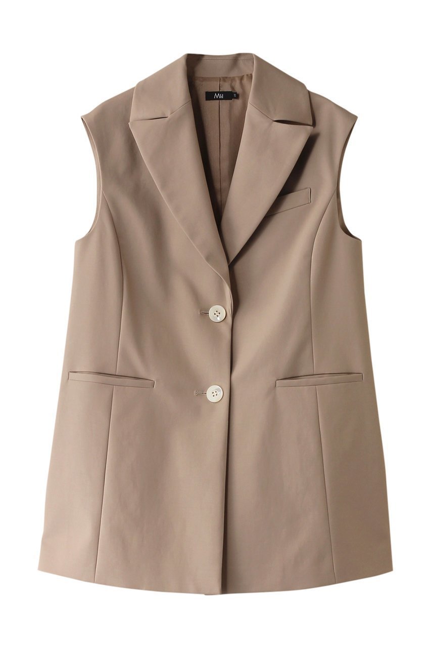 【エムフィル/M Fil】のダブルクロス ストレッチ スリーブレス ジャケット インテリア・キッズ・メンズ・レディースファッション・服の通販 founy(ファニー) 　ファッション　Fashion　レディースファッション　Fashion for Women　アウター　Coat / Outerwear Collection　レディースジャケット・軽アウター　Jackets　おすすめ　Recommended / Our Picks　シンプル　Simple, Minimal　ジャケット　Jacket, Outerwear　ストレッチ　Stretch, Stretchy Fabric　スリーブ　Sleeve, Long Sleeve / Short Sleeve　セットアップ　Set-Up, Coordinated Outfit　ダブル　Double, Double-Breasted　ベスト　Vest, Waistcoat　薄ベージュ|ID: prp329100004257452 ipo3291000000032938668