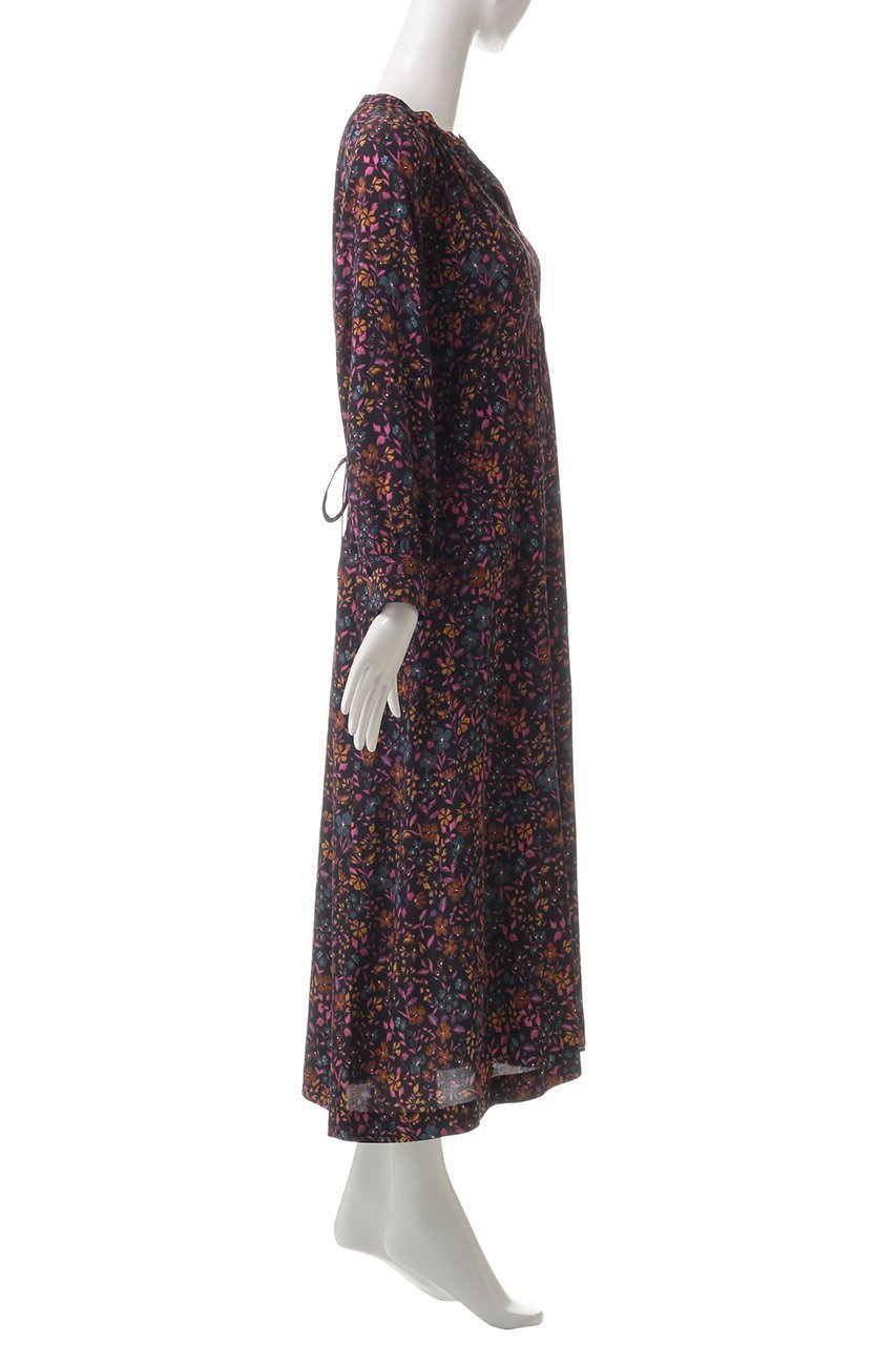 【ハウス オブ ロータス/HOUSE OF LOTUS】のスモールフラワーワンピース 人気、トレンドファッション・服の通販 founy(ファニー) 　ファッション　Fashion　レディースファッション　WOMEN　ワンピース　Dress　チュニック　Tunic　エレガント 上品　Elegant　スタンド　Stand　チュニック　Tunic　ドレープ　Drape　ドローコード　Draw Cord　フランス　France　フロント　Front　ロング　Long　other-3|ID: prp329100004257481 ipo3291000000031375664