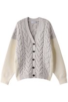 【リムアーク/RIM.ARK】のPattern combination knit CD/ニットカーディガン 人気、トレンドファッション・服の通販 founy(ファニー) ファッション Fashion レディースファッション Fashion for Women トップス・カットソー Cut & Sew Tops ニット Knit Tops & Sweaters カーディガン・羽織り Layered Style Cardigans カーディガン Cardigan, Knitwear 冬 Winter / This Winter 春 Spring thumbnail ライトグレー|ID: prp329100004259070 ipo3291000000032919421
