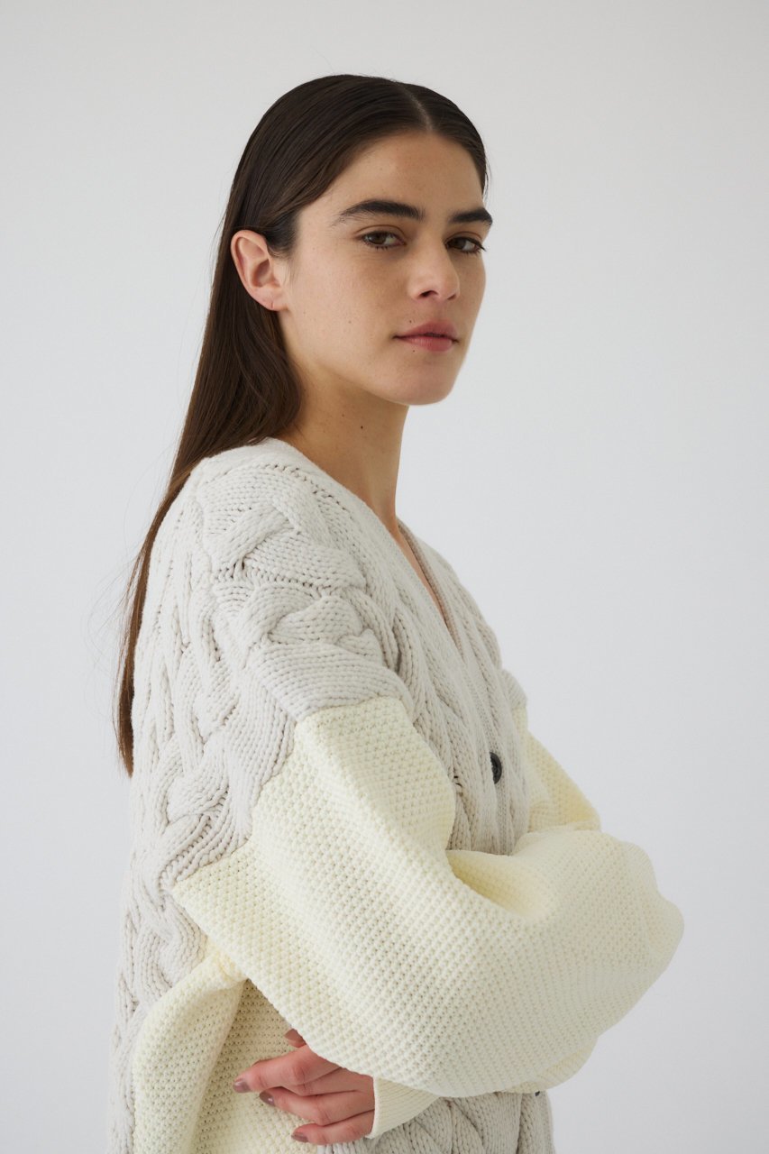 【リムアーク/RIM.ARK】のPattern combination knit CD/ニットカーディガン 人気、トレンドファッション・服の通販 founy(ファニー) 　ファッション　Fashion　レディースファッション　Fashion for Women　トップス・カットソー　Cut & Sew Tops　ニット　Knit Tops & Sweaters　カーディガン・羽織り　Layered Style Cardigans　カーディガン　Cardigan, Knitwear　冬　Winter / This Winter　春　Spring　other-8|ID: prp329100004259070 ipo3291000000032919500