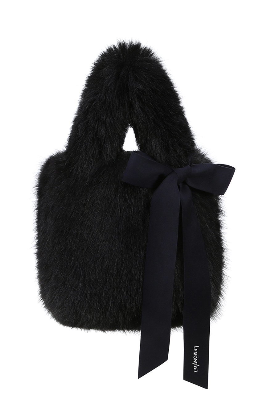 【レモンプレット/Lemonplet】のFAUX FUR CHUPETTE BAG インテリア・キッズ・メンズ・レディースファッション・服の通販 founy(ファニー) 　ファッション　Fashion　レディースファッション　Fashion for Women　バッグ　Bags　フェイクファー　Faux Fur, Imitation Fur　ポケット　Pocket, Pocket Detail　リボン　Ribbon, Bow　再入荷　Restock / Back in Stock　A/W・秋冬　Autumn/Winter　BLACK|ID: prp329100004259075 ipo3291000000032788995