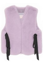 【レモンプレット/Lemonplet】のFAUX FUR TIED KITTEN RIBBON VEST LAVENDER|ID:prp329100004259078