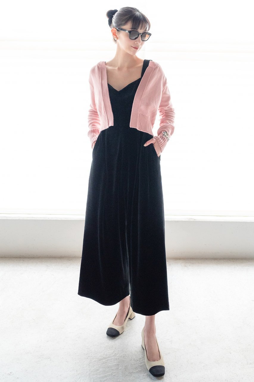 【デイジーリン/DAISY LIN】のDaisy Velour Coco Jump Suit 人気、トレンドファッション・服の通販 founy(ファニー) 　ファッション　Fashion　レディースファッション　WOMEN　パンツ　Pants　エレガント 上品　Elegant　洗える　Washable　カーディガン　Cardigan　ジャケット　Jacket　ストレッチ　Stretch　ベスト　Vest　ベロア　Velor　ポケット　Pocket　リラックス　Relax　おすすめ　Recommend　旅行　Travel　other-5|ID: prp329100004259084 ipo3291000000031374641