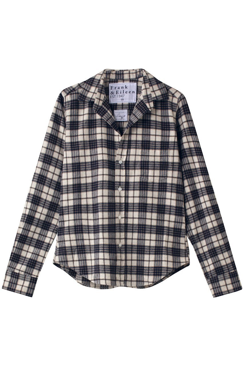 【フランク&アイリーン/Frank&Eileen】のBARRY イタリアンコットン チェックシャツ インテリア・キッズ・メンズ・レディースファッション・服の通販 founy(ファニー) 　ファッション　Fashion　レディースファッション　Fashion for Women　トップス・カットソー　Cut & Sew Tops　シャツ・ブラウス・オフィスカジュアル　Elegant Blouses & Button-Ups　スリーブ　Sleeve, Long Sleeve / Short Sleeve　チェック　Check, Plaid, Tartan　バランス　Balance, Style Balance　フォルム　Silhouette, Form　ボトム　Bottoms, Lower Wear　ロング　Long, Long-Length　定番　Standard, Basic Item　ネイビー|ID: prp329100004259090 ipo3291000000032885765