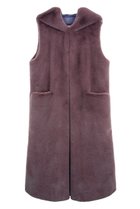 【その他のブランド/Other】のFAUX FUR LAON HOODED MAXI VEST MAUVE|ID: prp329100004259112 ipo3291000000029579215