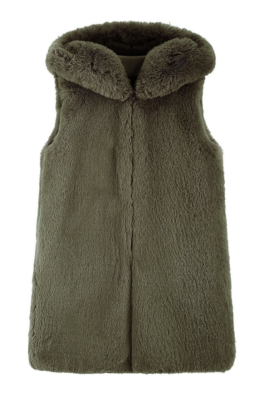 【その他のブランド/Other】のFAUX FUR CUPID HOODED VEST インテリア・キッズ・メンズ・レディースファッション・服の通販 founy(ファニー) 　ファッション　Fashion　レディースファッション　WOMEN　アウター　Coat Outerwear　ジャケット　Jackets　ジャケット　Jacket　ベスト　Vest　NEW・新作・新着・新入荷　New Arrivals　KHAKI|ID: prp329100004259114 ipo3291000000029579228