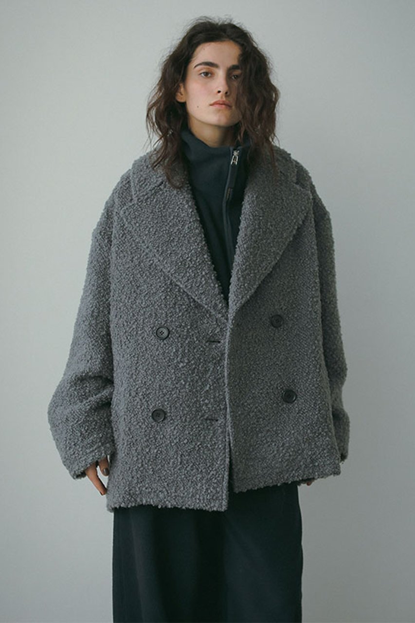 【エトレトウキョウ/ETRE TOKYO】のビックカラーブークレPコート インテリア・キッズ・メンズ・レディースファッション・服の通販 founy(ファニー) 　ファッション　Fashion　レディースファッション　Fashion for Women　アウター　Coat / Outerwear Collection　コート・ロングコート・ピーコート　Long Coats, Peacoats & More　Pコート　Pea Coats　おすすめ　Recommended / Our Picks　ウォーム　Warm Fabric　ショート　Short, Short Length　スラックス　Slacks, Dress Pants　バランス　Balance, Style Balance　ビッグ　Big, Oversized　ループ　Loop, Loop Knit　グレー|ID: prp329100004260075 ipo3291000000035489843