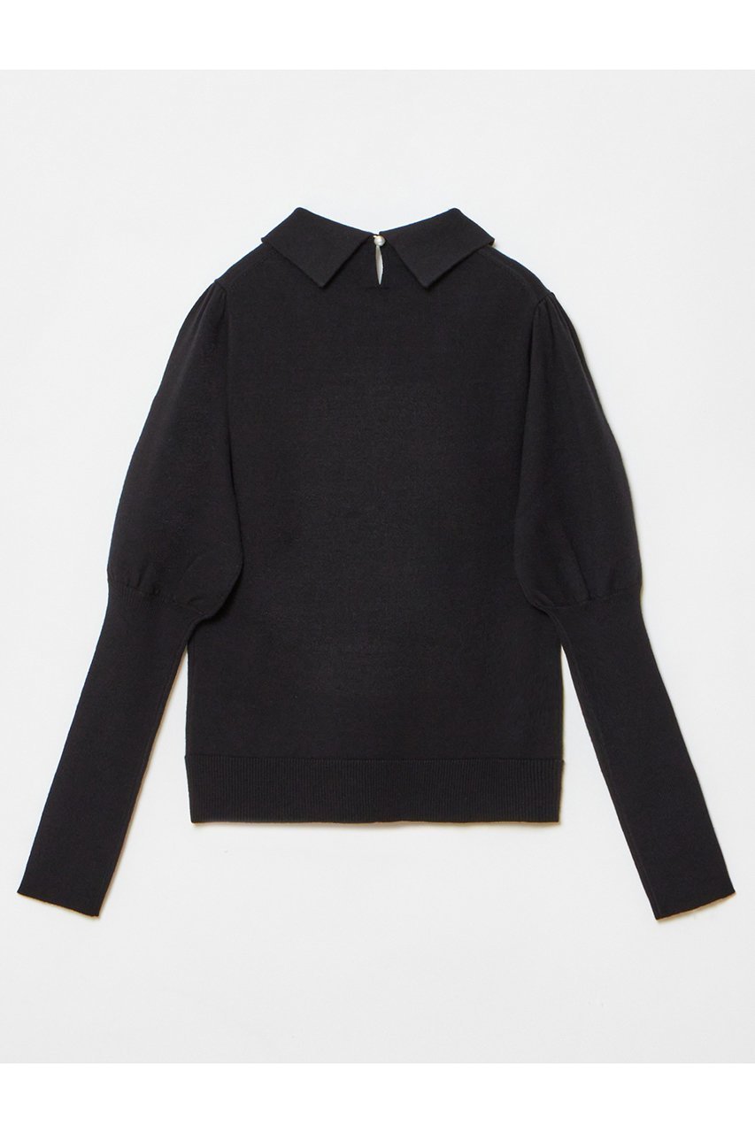 【アルアバイル/allureville】の【LOULOU WILLOUGHBY】衿ビジューパフスリーブプルオーバー 人気、トレンドファッション・服の通販 founy(ファニー) 　ファッション　Fashion　レディースファッション　Fashion for Women　トップス・カットソー　Cut & Sew Tops　ニット　Knit Tops & Sweaters　カジュアルプルオーバー・ニットトップス　Pullovers & Knit Tops / Casual Pullovers　シンプル　Simple, Minimal　スリーブ　Sleeve, Long Sleeve / Short Sleeve　ビジュー　Bijou, Jewel-like Accent　ホリデーシーズン　Holiday Season　other-2|ID: prp329100004260076 ipo3291000000032932218