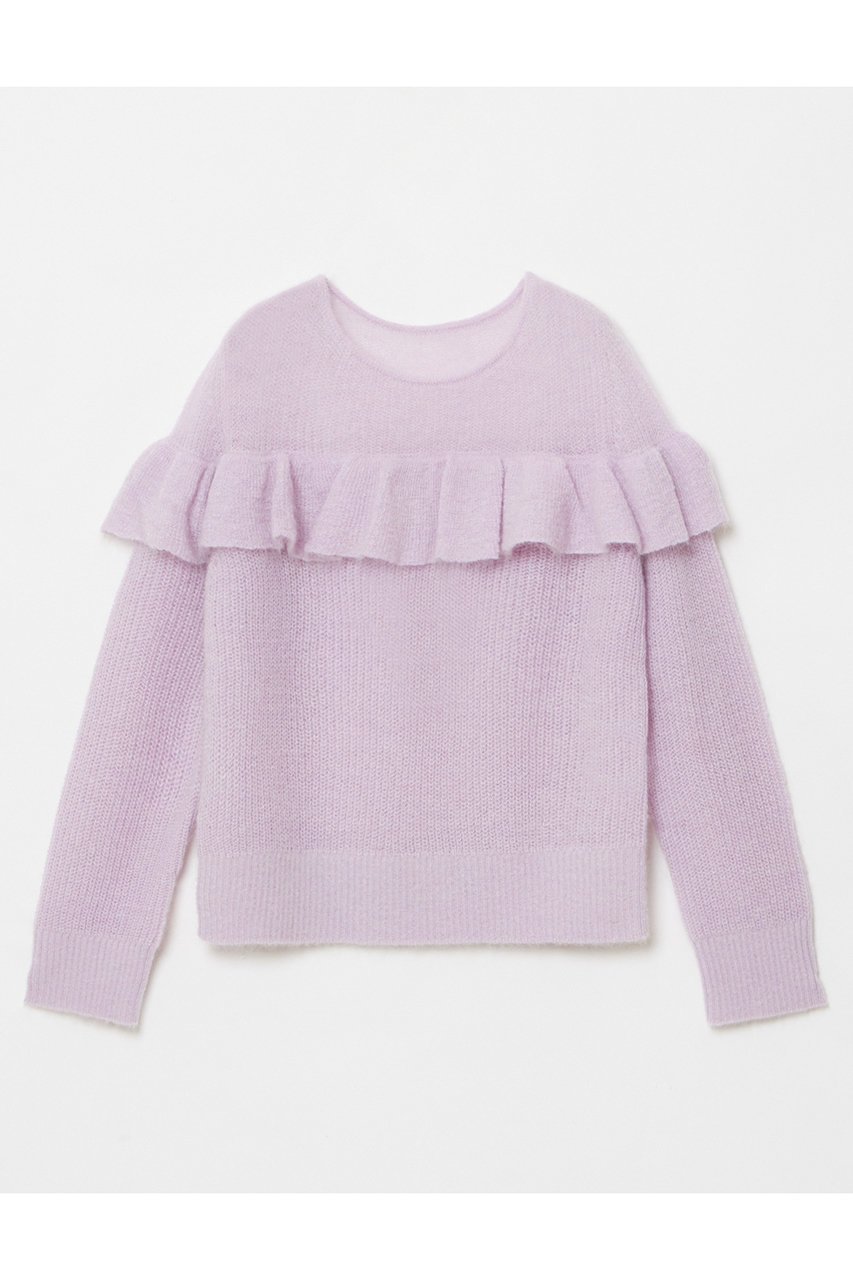 【アルアバイル/allureville】の【LOULOU WILLOUGHBY】モヘヤラッフルプルオーバー インテリア・キッズ・メンズ・レディースファッション・服の通販 founy(ファニー) 　ファッション　Fashion　レディースファッション　Fashion for Women　トップス・カットソー　Cut & Sew Tops　ニット　Knit Tops & Sweaters　カジュアルプルオーバー・ニットトップス　Pullovers & Knit Tops / Casual Pullovers　パープル　Purple, Violet　ラッフル　Ruffle, Frill　パープル|ID: prp329100004260077 ipo3291000000032951861