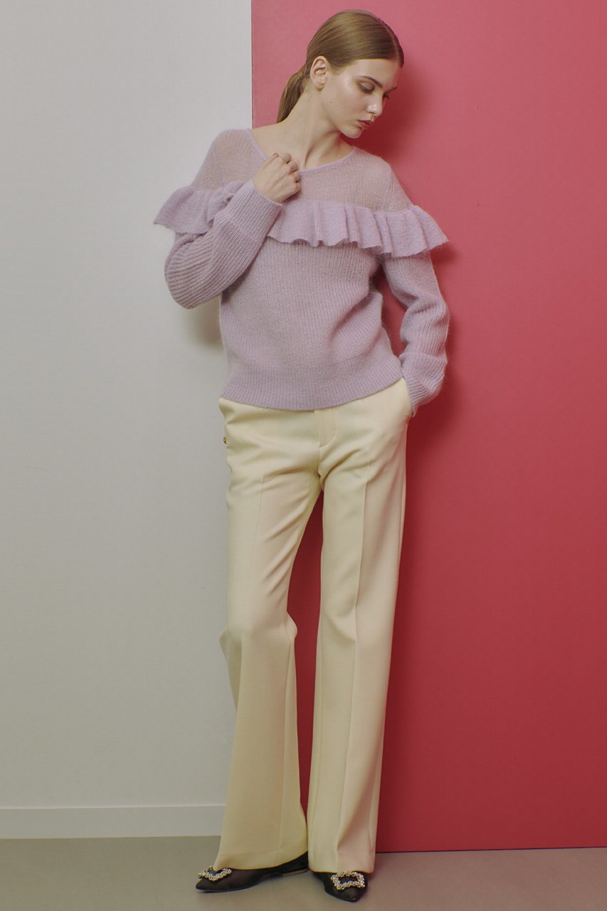 【アルアバイル/allureville】の【LOULOU WILLOUGHBY】モヘヤラッフルプルオーバー 人気、トレンドファッション・服の通販 founy(ファニー) 　ファッション　Fashion　レディースファッション　Fashion for Women　トップス・カットソー　Cut & Sew Tops　ニット　Knit Tops & Sweaters　カジュアルプルオーバー・ニットトップス　Pullovers & Knit Tops / Casual Pullovers　パープル　Purple, Violet　ラッフル　Ruffle, Frill　other-6|ID: prp329100004260077 ipo3291000000032951879