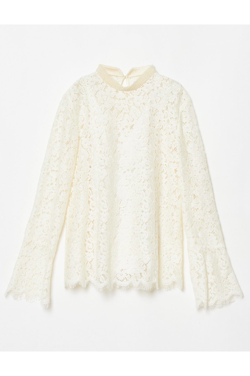 【アルアバイル/allureville】の【LOULOU WILLOUGHBY】パールネックレースブラウス インテリア・キッズ・メンズ・レディースファッション・服の通販 founy(ファニー) 　ファッション　Fashion　レディースファッション　Fashion for Women　トップス・カットソー　Cut & Sew Tops　シャツ・ブラウス・オフィスカジュアル　Elegant Blouses & Button-Ups　おすすめ　Recommended / Our Picks　インナー　Innerwear　カフス　Cuff Design　キャミソール　Camisole, Spaghetti Strap Top　ジャケット　Jacket, Outerwear　ストレート　Straight, Straight Cut　スリーブ　Sleeve, Long Sleeve / Short Sleeve　パール　Pearl, Pearl Accent　レース　Lace, Lace Fabric　ロング　Long, Long-Length　エレガント 上品　Elegant　再入荷　Restock / Back in Stock　アイボリー|ID: prp329100004260081 ipo3291000000032705794