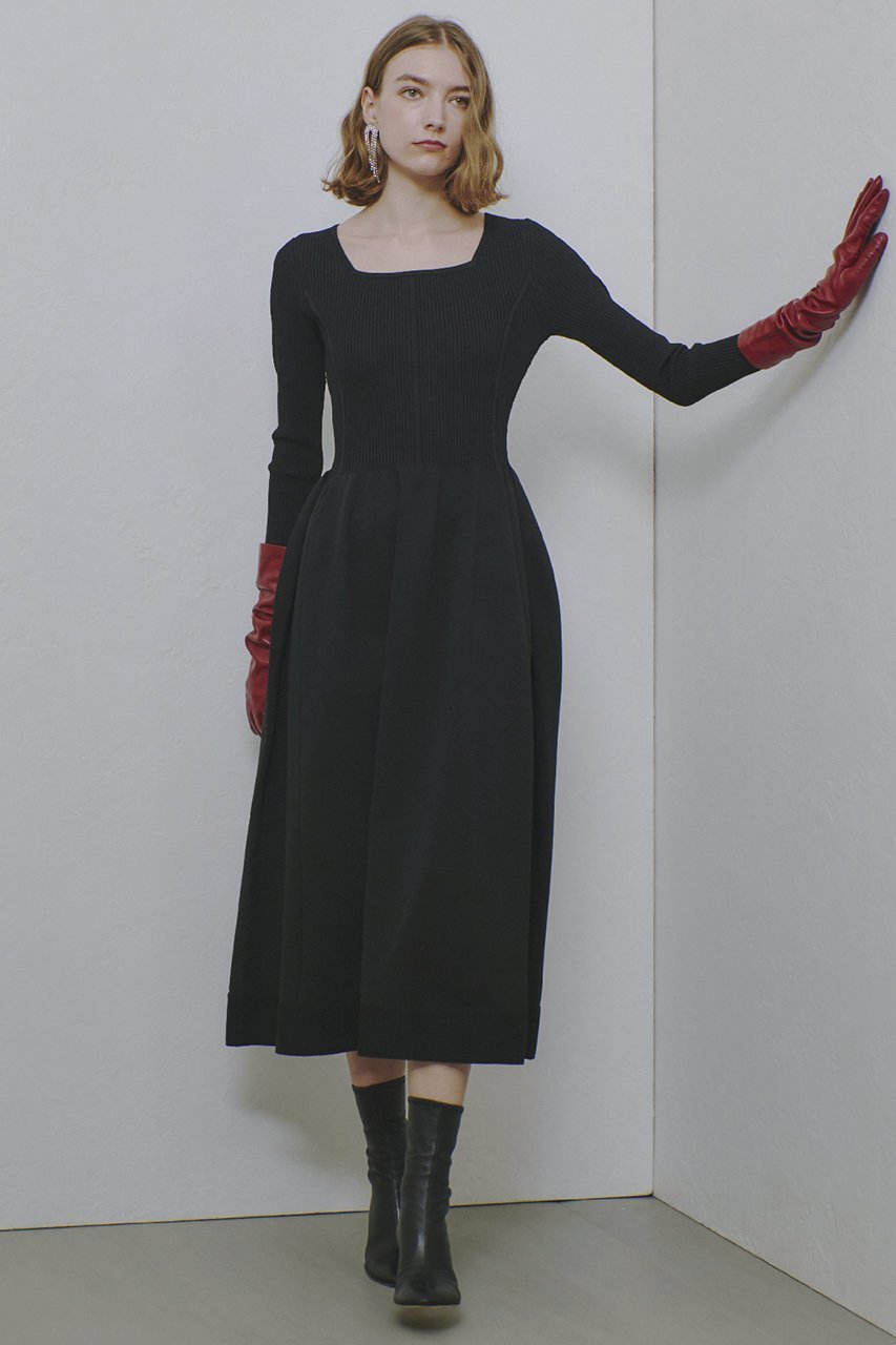 【アルアバイル/allureville】のウエストマークコクーンニットワンピース 人気、トレンドファッション・服の通販 founy(ファニー) 　ファッション　Fashion　レディースファッション　WOMEN　ワンピース　Dress　ニットワンピース　Knit Dresses　チュニック　Tunic　ジャケット　Jacket　スクエア　Square　チュニック　Tunic　デコルテ　Decolletage　フィット　Fit　フレア　Flare　ロング　Long　A/W・秋冬　Aw・Autumn/Winter・Fw・Fall-Winter　other-8|ID: prp329100004260087 ipo3291000000031374497