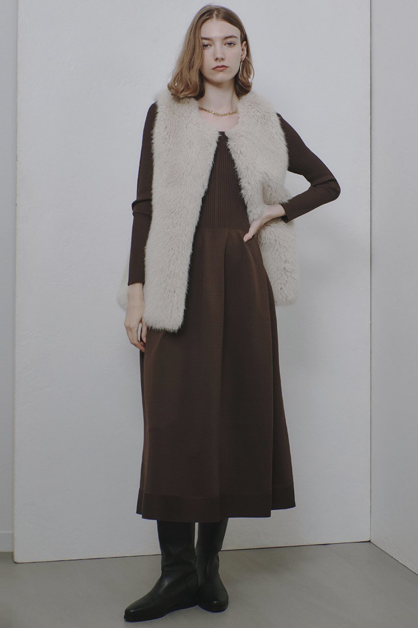 【アルアバイル/allureville】のウエストマークコクーンニットワンピース 人気、トレンドファッション・服の通販 founy(ファニー) 　ファッション　Fashion　レディースファッション　Fashion for Women　ワンピース　Dresses　ニットワンピース　Knit Dresses　チュニック　Tunic Tops & Dresses　ジャケット　Jacket, Outerwear　スクエア　Square, Square Shape　チュニック　Tunic, Long Top　デコルテ　Décolleté, Neckline　フィット　Fit, Slim Fit　フレア　Flare, Flared　ロング　Long, Long-Length　A/W・秋冬　Autumn/Winter　other-8|ID: prp329100004260087 ipo3291000000032888798