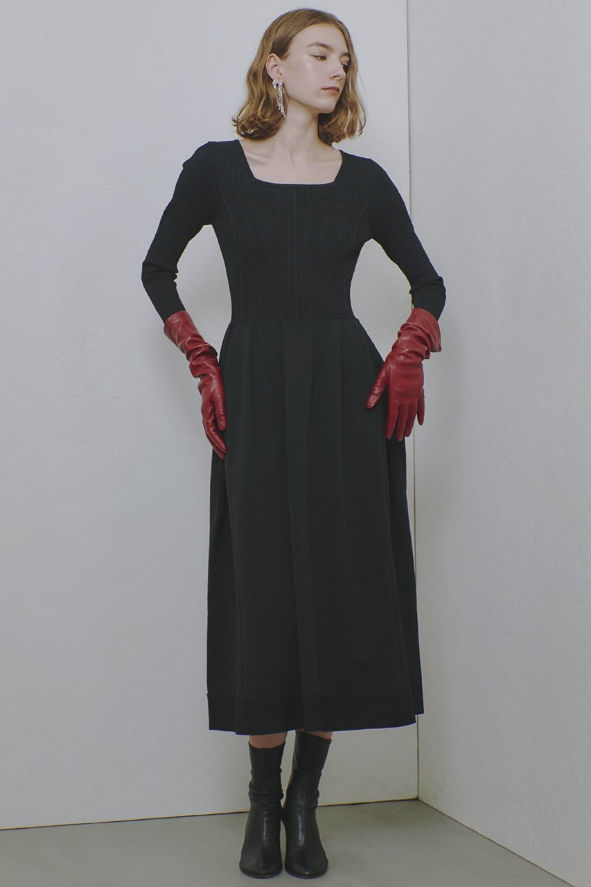 【アルアバイル/allureville】のウエストマークコクーンニットワンピース 人気、トレンドファッション・服の通販 founy(ファニー) 　ファッション　Fashion　レディースファッション　Fashion for Women　ワンピース　Dresses　ニットワンピース　Knit Dresses　チュニック　Tunic Tops & Dresses　ジャケット　Jacket, Outerwear　スクエア　Square, Square Shape　チュニック　Tunic, Long Top　デコルテ　Décolleté, Neckline　フィット　Fit, Slim Fit　フレア　Flare, Flared　ロング　Long, Long-Length　A/W・秋冬　Autumn/Winter　other-7|ID: prp329100004260087 ipo3291000000033705105