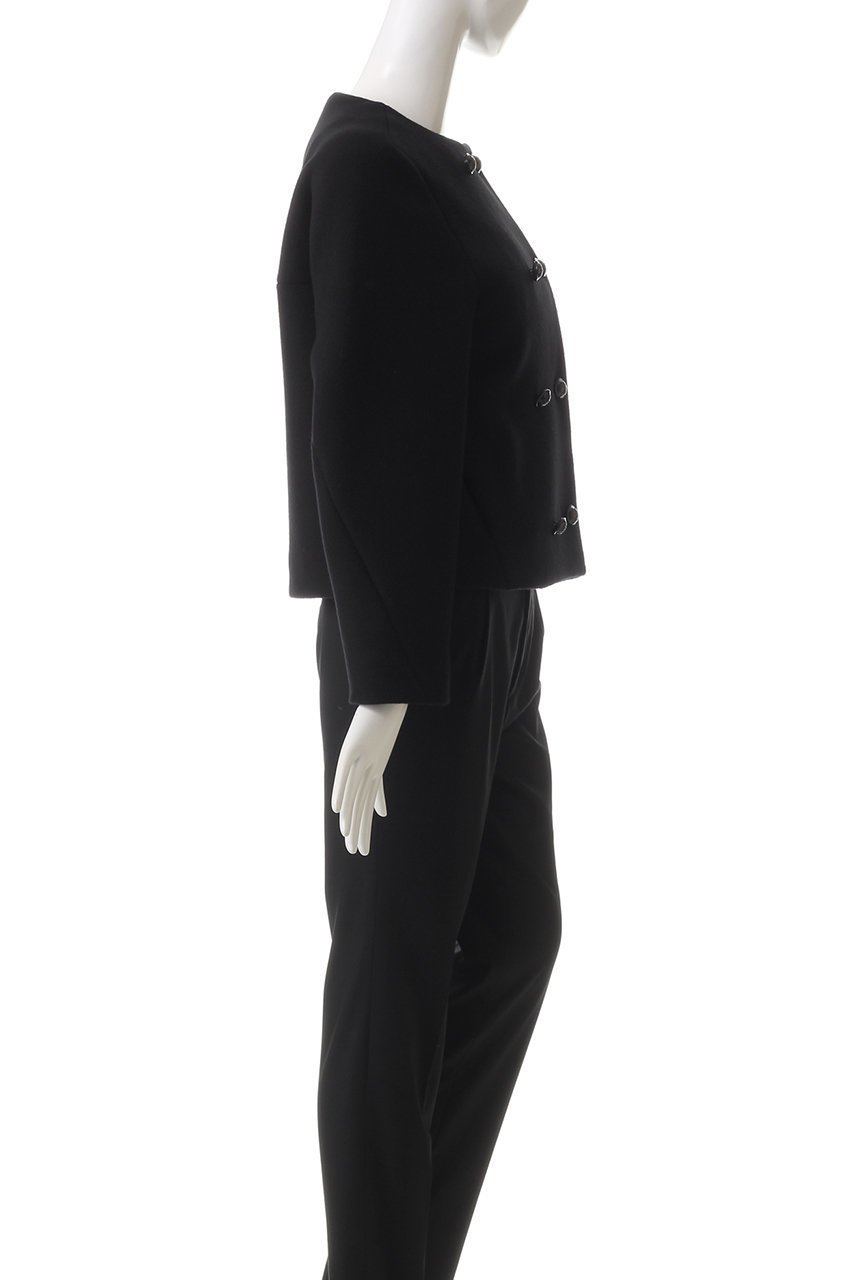 【アルアバイル/allureville】のショートビーバーノーカラージャケット 人気、トレンドファッション・服の通販 founy(ファニー) 　ファッション　Fashion　レディースファッション　WOMEN　アウター　Coat Outerwear　ジャケット　Jackets　ノーカラージャケット　No Collar Leather Jackets　おすすめ　Recommend　インナー　Inner　コンパクト　Compact　ショート　Short　ジャケット　Jacket　スリーブ　Sleeve　ダブル　Double　バランス　Balance　フォルム　Form　マフラー　Scarf　ワイド　Wide　other-3|ID: prp329100004260089 ipo3291000000031506625