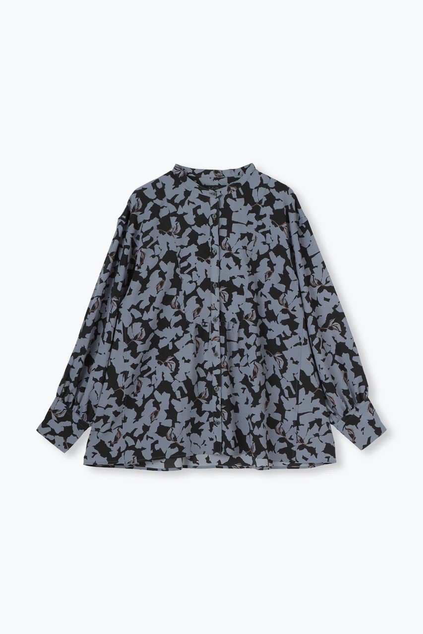 【レリル/lelill】のボタニカルデシンブラウス インテリア・キッズ・メンズ・レディースファッション・服の通販 founy(ファニー) 　ファッション　Fashion　レディースファッション　Fashion for Women　トップス・カットソー　Cut & Sew Tops　シャツ・ブラウス・オフィスカジュアル　Elegant Blouses & Button-Ups　シンプル　Simple, Minimal　スリーブ　Sleeve, Long Sleeve / Short Sleeve　ドレープ　Drape, Draping Fabric　リラックス　Relax, Relaxed Fit　ロング　Long, Long-Length　ラベンダー|ID: prp329100004261754 ipo3291000000032915519