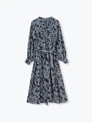 【レリル/lelill】のボタニカルデシンシャツOP インテリア・キッズ・メンズ・レディースファッション・服の通販 founy(ファニー) 　ファッション　Fashion　レディースファッション　Fashion for Women　ワンピース　Dresses　チュニック　Tunic Tops & Dresses　ギャザー　Gathered, Ruffled　チュニック　Tunic, Long Top　ドレープ　Drape, Draping Fabric　フィット　Fit, Slim Fit　フレア　Flare, Flared　リラックス　Relax, Relaxed Fit　ラベンダー|ID: prp329100004261755 ipo3291000000032919897
