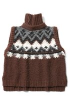 【アロー/aLORS】の【12/4 20:00販売開始】Gilet en tricot jacquard a fils tires “Eriu“ ニットベスト(フェニックス) ブラウン|ID:prp329100004263742