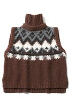 【アロー/aLORS】のGilet en tricot jacquard a fils tires “Eriu“ ニットベスト(フェニックス) ブラウン|ID: prp329100004263742 ipo3291000000032959016