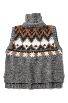 【アロー/aLORS】 Gilet en tricot jacquard a fils tires “Eriu“ ニットベスト(フェニックス)人気、トレンドファッション・服の通販 founy(ファニー) ファッション Fashion レディースファッション Fashion for Women トップス・カットソー Cut & Sew Tops ニット Knit Tops & Sweaters ベスト&ジレ / 重ね着スタイル Vests & Gilets カジュアルプルオーバー・ニットトップス Pullovers & Knit Tops / Casual Pullovers イタリア Italy グラフィック Graphic, Graphic Design ブローチ Brooch, Pin Brooch ベスト Vest, Waistcoat |ID:prp329100004263742