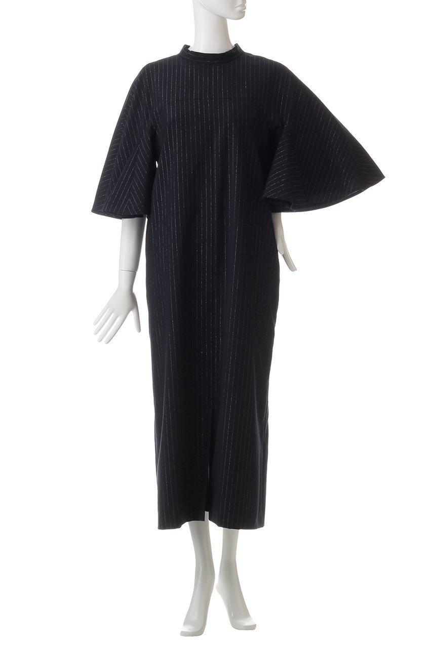 【ミュベール/MUVEIL】のラメストライプワンピース 人気、トレンドファッション・服の通販 founy(ファニー) 　ファッション　Fashion　レディースファッション　Fashion for Women　ワンピース　Dresses　チュニック　Tunic Tops & Dresses　チュニック　Tunic, Long Top　フレア　Flare, Flared　ボックス　Boxy, Box Shape　マニッシュ　Mannish, Boyish　リボン　Ribbon, Bow　ロング　Long, Long-Length　エレガント 上品　Elegant　other-2|ID: prp329100004263761 ipo3291000000032866868