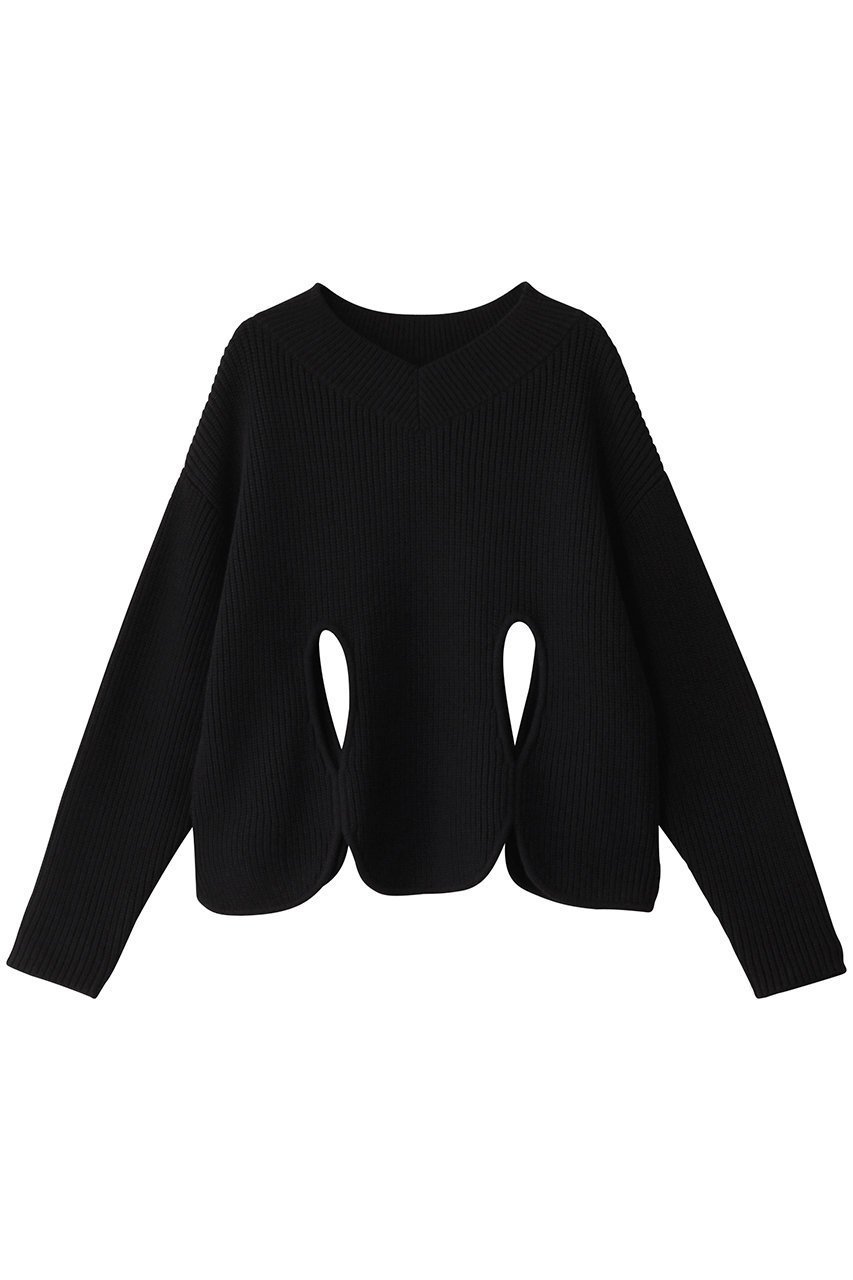【アドーア/ADORE】のティアドロップホールニット インテリア・キッズ・メンズ・レディースファッション・服の通販 founy(ファニー) 　ファッション　Fashion　レディースファッション　Fashion for Women　トップス・カットソー　Cut & Sew Tops　ニット　Knit Tops & Sweaters　カジュアルプルオーバー・ニットトップス　Pullovers & Knit Tops / Casual Pullovers　インナー　Innerwear　スカラップ　Scallop, Scalloped Edge　ヘムライン　Hemline, Bottom Cut　ボトム　Bottoms, Lower Wear　ミドル　Middle Length, Mid Height　ブラック|ID: prp329100004263765 ipo3291000000032964006