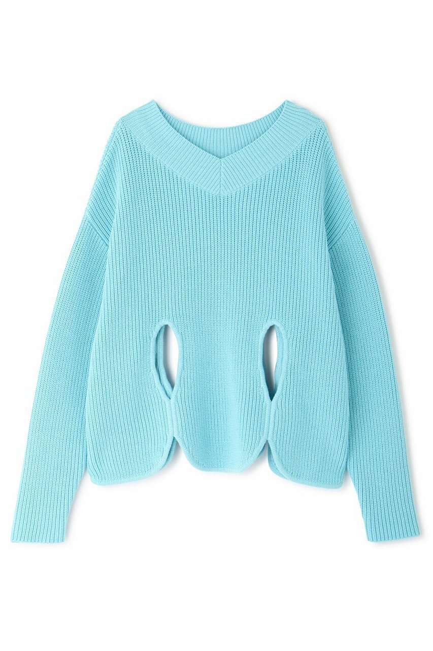 【アドーア/ADORE】のティアドロップホールニット インテリア・キッズ・メンズ・レディースファッション・服の通販 founy(ファニー) 　ファッション　Fashion　レディースファッション　Fashion for Women　トップス・カットソー　Cut & Sew Tops　ニット　Knit Tops & Sweaters　カジュアルプルオーバー・ニットトップス　Pullovers & Knit Tops / Casual Pullovers　インナー　Innerwear　スカラップ　Scallop, Scalloped Edge　ヘムライン　Hemline, Bottom Cut　ボトム　Bottoms, Lower Wear　ミドル　Middle Length, Mid Height　再入荷　Restock / Back in Stock　ブルー|ID: prp329100004263765 ipo3291000000034989462