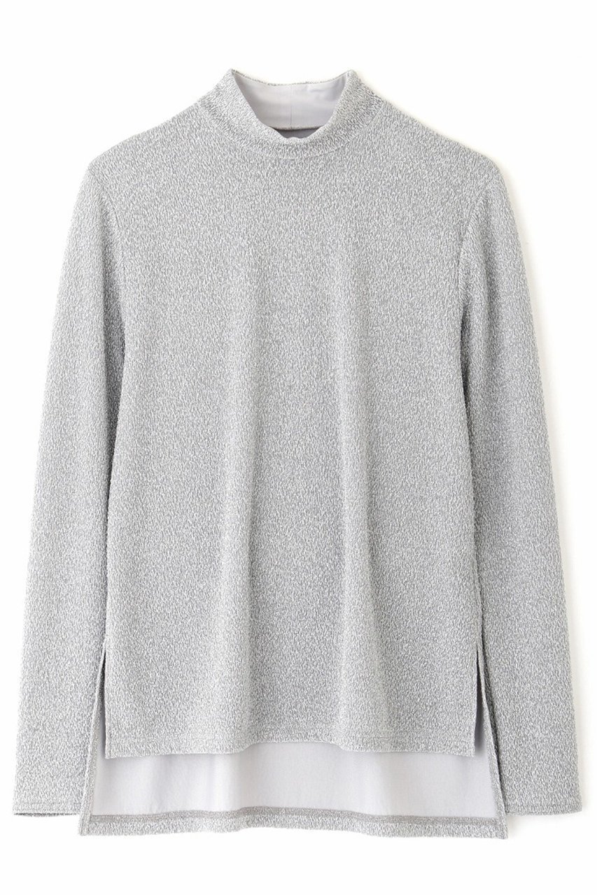 【アドーア/ADORE】のシャイニーニットジャガードハイネックカットソー インテリア・キッズ・メンズ・レディースファッション・服の通販 founy(ファニー) 　ファッション　Fashion　レディースファッション　Fashion for Women　トップス・カットソー　Cut & Sew Tops　ニット　Knit Tops & Sweaters　シャツ・ブラウス・オフィスカジュアル　Elegant Blouses & Button-Ups　ロングTシャツ・Tシャツ　Longline T-Shirts & Tees　カットソー・ベーシックTシャツ　Cut-and-Sewn Tops / Stretch Tees & Basics　インナー　Innerwear　ジャケット　Jacket, Outerwear　スリーブ　Sleeve, Long Sleeve / Short Sleeve　メタリック　Metallic, Shiny Finish　ロング　Long, Long-Length　シルバー|ID: prp329100004263770 ipo3291000000032888101