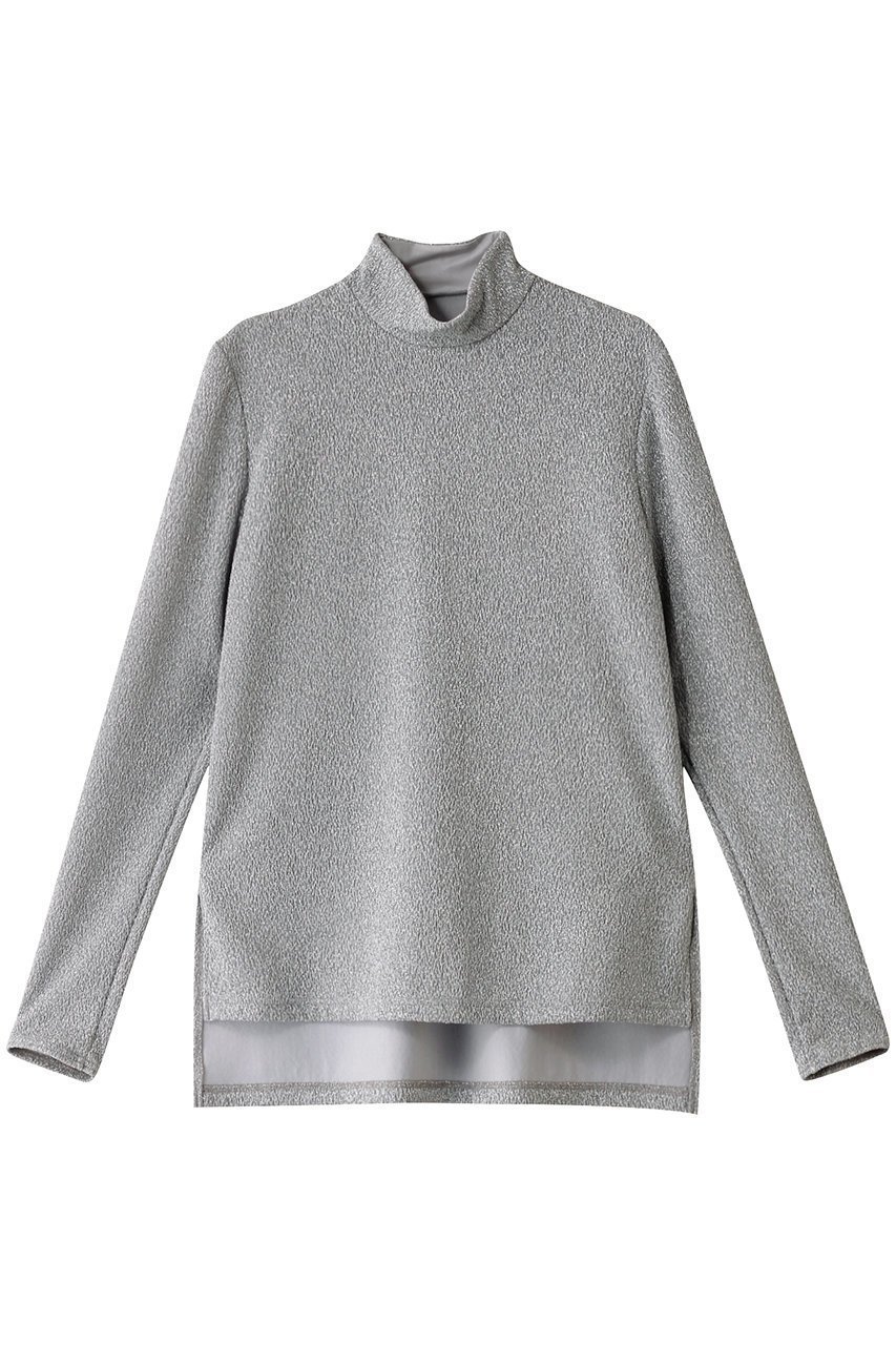 【アドーア/ADORE】のシャイニーニットジャガードハイネックカットソー インテリア・キッズ・メンズ・レディースファッション・服の通販 founy(ファニー) 　ファッション　Fashion　レディースファッション　Fashion for Women　トップス・カットソー　Cut & Sew Tops　ニット　Knit Tops & Sweaters　シャツ・ブラウス・オフィスカジュアル　Elegant Blouses & Button-Ups　ロングTシャツ・Tシャツ　Longline T-Shirts & Tees　カットソー・ベーシックTシャツ　Cut-and-Sewn Tops / Stretch Tees & Basics　インナー　Innerwear　ジャケット　Jacket, Outerwear　スリーブ　Sleeve, Long Sleeve / Short Sleeve　メタリック　Metallic, Shiny Finish　ロング　Long, Long-Length　シルバー|ID: prp329100004263770 ipo3291000000034397696