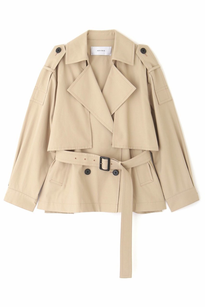 【アドーア/ADORE】のライトシャンブレージャケット インテリア・キッズ・メンズ・レディースファッション・服の通販 founy(ファニー) 　ファッション　Fashion　レディースファッション　Ladies' Fashion Online　アウター　Coat Outerwear　ジャケット　Jackets　クラシック　Classic　シャンブレー　Chambray　ショート　Short　ジャケット　Jacket　スリーブ　Sleeve　ツイル　Twill　トレンチ　Trench　ミックス　Mix　モダン　Modern　再入荷　Restock/Back In Stock/Re Arrival　ベージュ|ID: prp329100004263771 ipo3291000000032648712