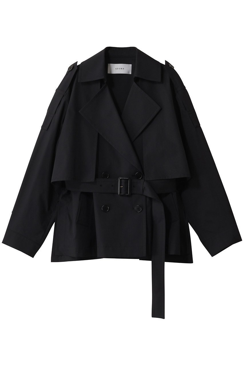 【アドーア/ADORE】のライトシャンブレージャケット インテリア・キッズ・メンズ・レディースファッション・服の通販 founy(ファニー) 　ファッション　Fashion　レディースファッション　Ladies' Fashion Online　アウター　Coat Outerwear　ジャケット　Jackets　クラシック　Classic　シャンブレー　Chambray　ショート　Short　ジャケット　Jacket　スリーブ　Sleeve　ツイル　Twill　トレンチ　Trench　ミックス　Mix　モダン　Modern　再入荷　Restock/Back In Stock/Re Arrival　ブラック|ID: prp329100004263771 ipo3291000000032648713