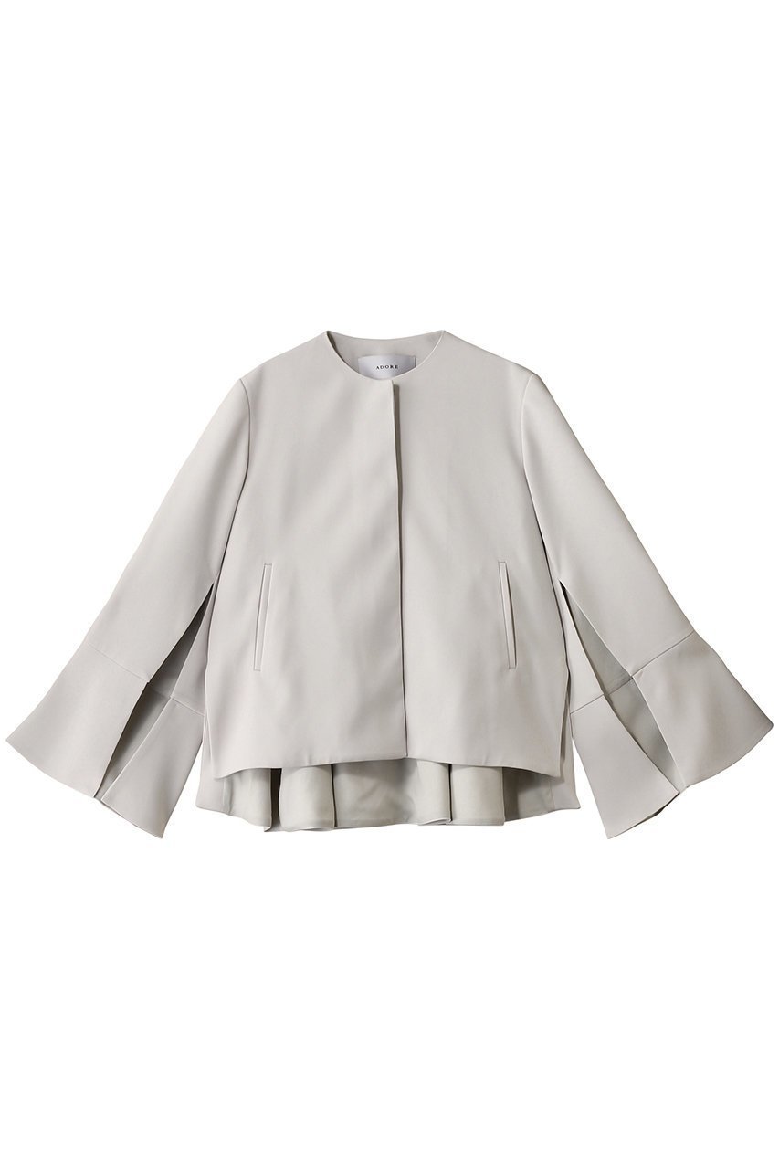 【アドーア/ADORE】のドライミドルジョーゼットジャケット インテリア・キッズ・メンズ・レディースファッション・服の通販 founy(ファニー) 　ファッション　Fashion　レディースファッション　Fashion for Women　アウター　Coat / Outerwear Collection　レディースジャケット・軽アウター　Jackets　クラシック　Classic, Timeless Style　ジャケット　Jacket, Outerwear　ストレッチ　Stretch, Stretchy Fabric　スリット　Slit, Slit Detail　セットアップ　Set-Up, Coordinated Outfit　ドレス　Dress, One-Piece　ドレープ　Drape, Draping Fabric　フォーマル　Formal, Dressy　フレア　Flare, Flared　エレガント 上品　Elegant　グレー|ID: prp329100004263792 ipo3291000000032938312