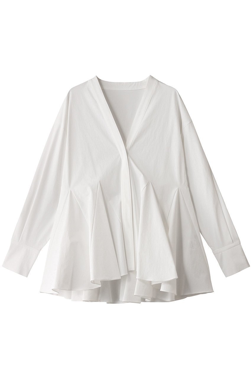 【ル フィル/LE PHIL】のナイロンストレッチブロードブラウス インテリア・キッズ・メンズ・レディースファッション・服の通販 founy(ファニー) 　ファッション　Fashion　レディースファッション　Fashion for Women　トップス・カットソー　Cut & Sew Tops　シャツ・ブラウス・オフィスカジュアル　Elegant Blouses & Button-Ups　シンプル　Simple, Minimal　スリーブ　Sleeve, Long Sleeve / Short Sleeve　セットアップ　Set-Up, Coordinated Outfit　タフタ　Taffeta, Structured Fabric　フレア　Flare, Flared　ロング　Long, Long-Length　ホワイト|ID: prp329100004263798 ipo3291000000032876049