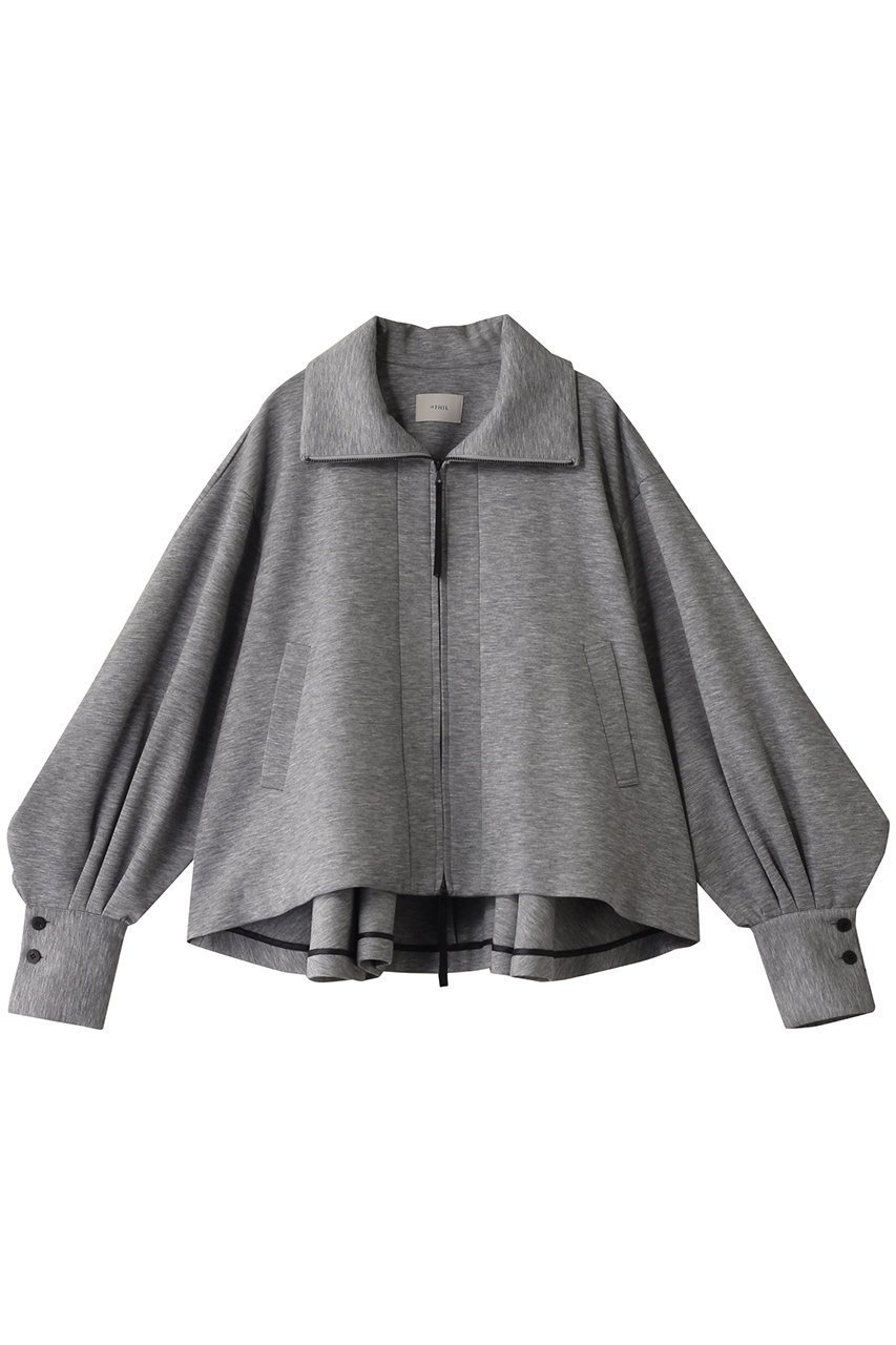 【ル フィル/LE PHIL】のダンボールダブルジップジャケット インテリア・キッズ・メンズ・レディースファッション・服の通販 founy(ファウニー) 　ファッション　Fashion　レディースファッション　Fashion for Women　アウター　Coat / Outerwear Collection　レディースジャケット・軽アウター　Jackets　ジャケット　Jacket, Outerwear　スタンド　Stand Collar, Upright Stand　ドレープ　Drape, Draping Fabric　ブルゾン　Blouson, Bomber Jacket　エレガント 上品　Elegant　グレー|ID: prp329100004263801 ipo3291000000036529948