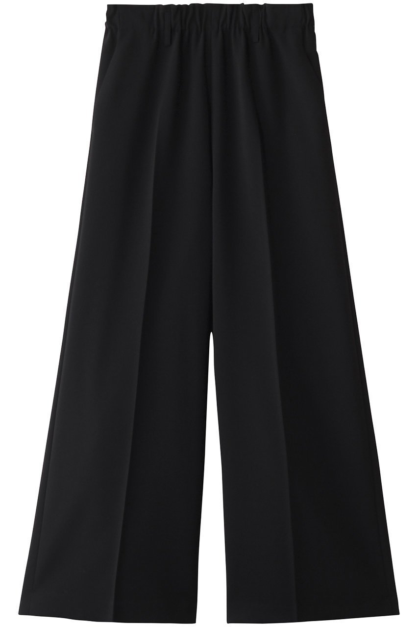 【ランバン オン ブルー/LANVIN en Bleu】のダブルクロスゴムワイドパンツ インテリア・キッズ・メンズ・レディースファッション・服の通販 founy(ファニー) 　ファッション　Fashion　レディースファッション　Fashion for Women　パンツ　Pants & Trousers　センター　Center, Center Line　ダブル　Double, Double-Breasted　ロング　Long, Long-Length　ワイド　Wide, Wide Fit　ブラック|ID: prp329100004263808 ipo3291000000032920249
